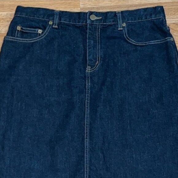 LRL Lauren Ralph Lauren Dark Blue Denim Jean Skirt Size 10 NWOT - Picture 3 of 9